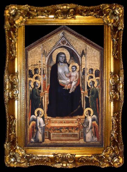 framed  GIOTTO di Bondone Throning God mother with the child, ta009-2